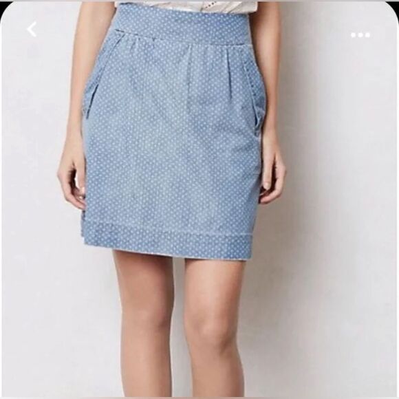 Anthropologie Holding Horses Denim A-line Skirt Size 4 - Picture 1 of 2